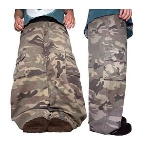 Y2k Camo BAGGY Mens jeans Size 42x28 skater Wide Leg jnco Type